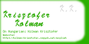 krisztofer kolman business card